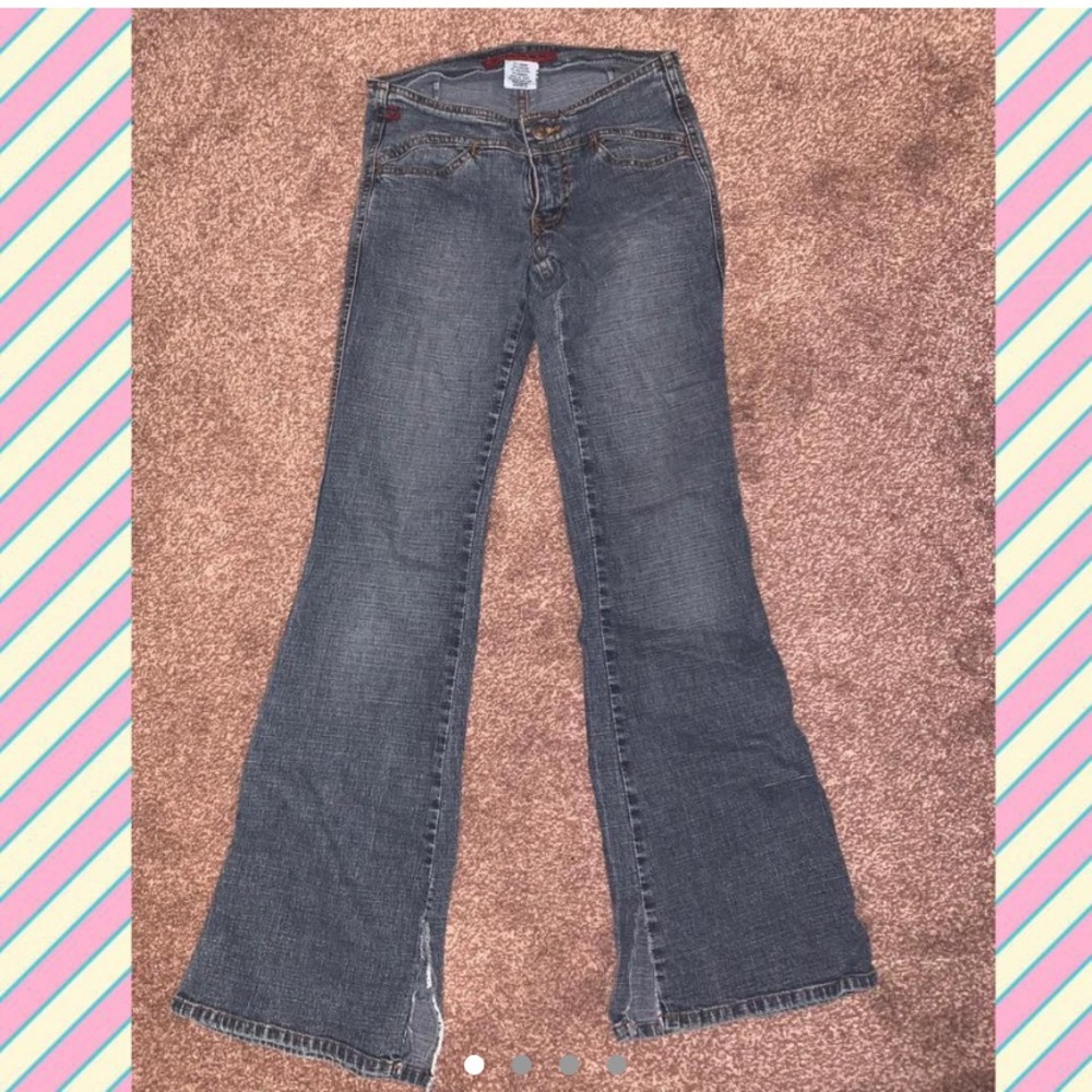 y2k super low rise flare jeans